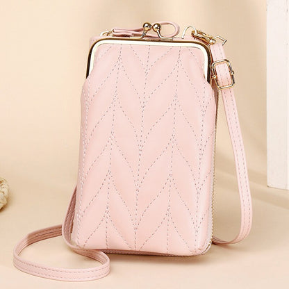 Bolso de hombro con bolsillo para teléfono de diseñador con Clip para mujer, bandolera pequeña de piel sintética suave para mujer, bolso de mensajero para mujer