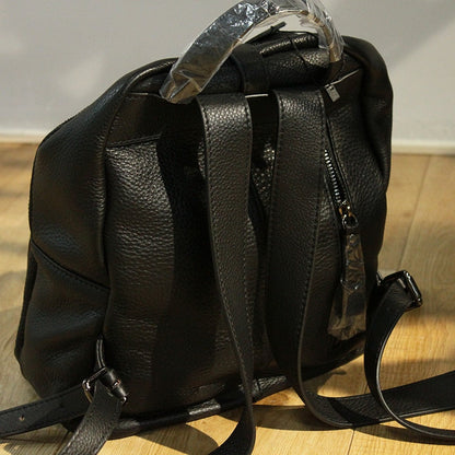 Mochila de marca WOHENRED, bolsos de hombro de viaje de cuero genuino para mujer, mochilas de libros escolares para niñas de cuero de vaca gris marrón negro