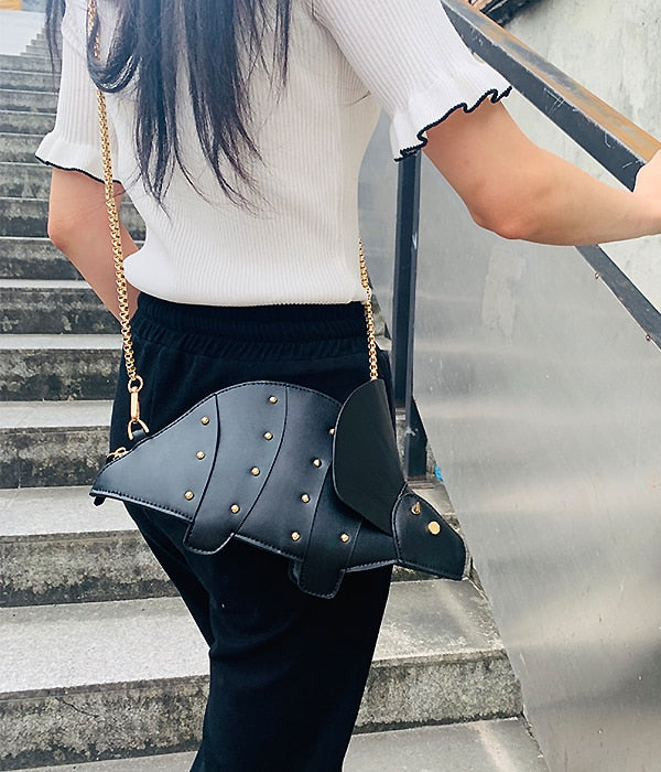 Mini bolso cruzado Triceratops para mujer, monederos y bolsos de mano, bolso de hombro a la moda con cadena, bolso de mano, bolsos de diseñador para niñas elegantes 2021