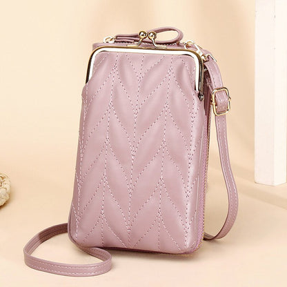 Bolso de hombro con bolsillo para teléfono de diseñador con Clip para mujer, bandolera pequeña de piel sintética suave para mujer, bolso de mensajero para mujer