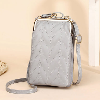 Bolso de hombro con bolsillo para teléfono de diseñador con Clip para mujer, bandolera pequeña de piel sintética suave para mujer, bolso de mensajero para mujer