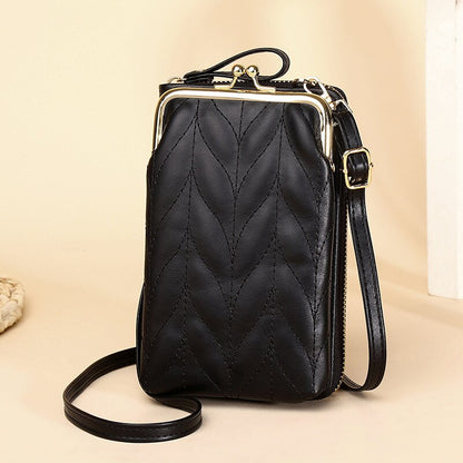 Bolso de hombro con bolsillo para teléfono de diseñador con Clip para mujer, bandolera pequeña de piel sintética suave para mujer, bolso de mensajero para mujer